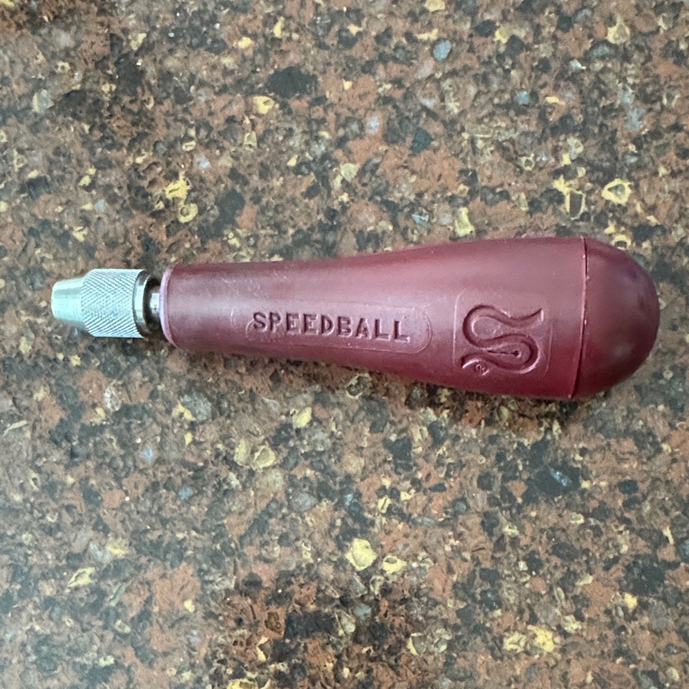 Red Linoleum Cutter Handle